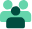 Three-basic-human-silhouettes icon, to represent community