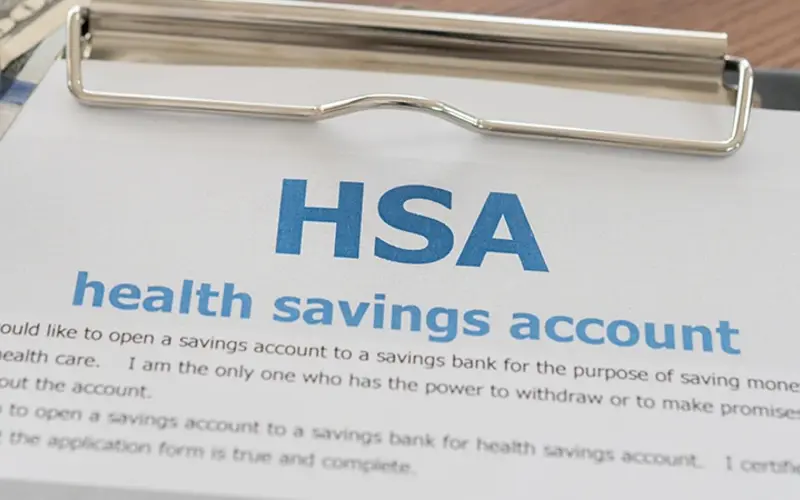 HSA paperwork on a clipboard