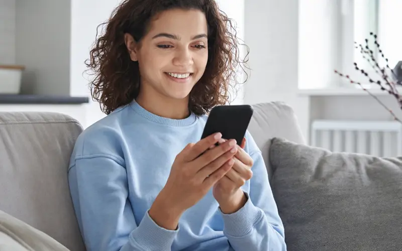 Woman using a cell phone