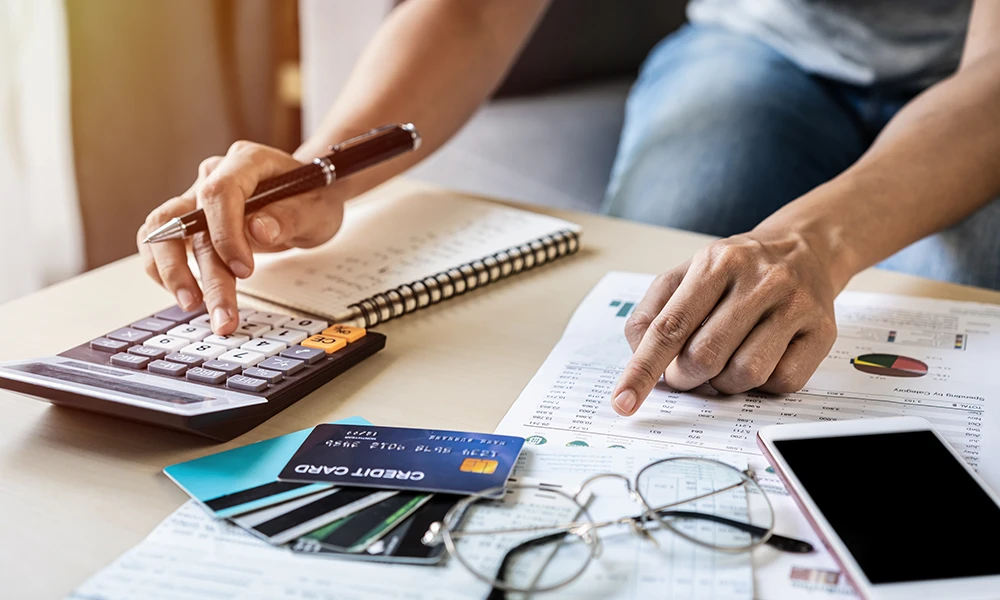 person reviewing financials