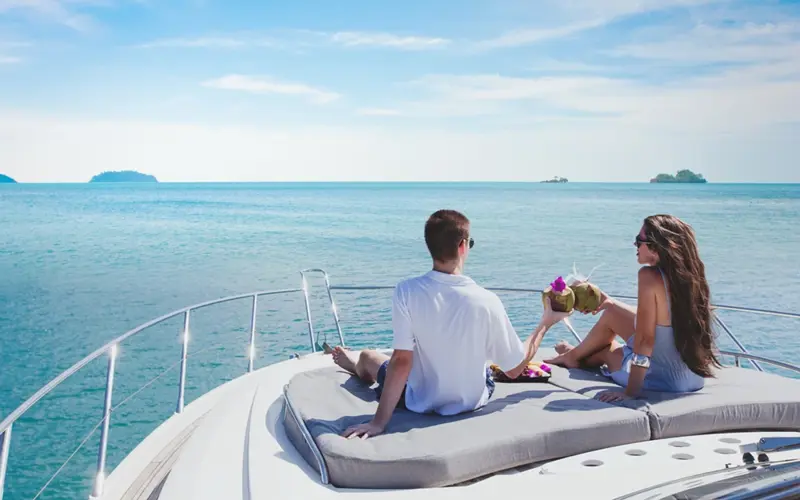 Man and woman on a boat