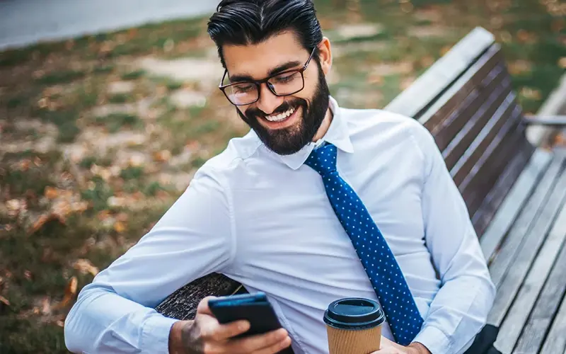 Business man in city