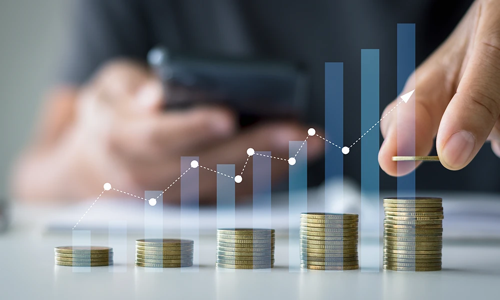 coins stacked graphic