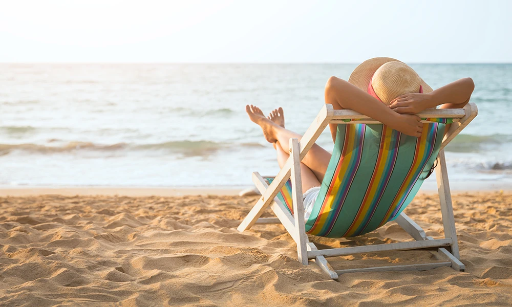 woman relaxing on a beach