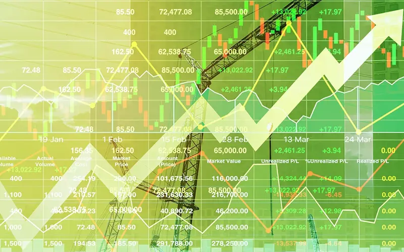 digital illustration showing a chaotic display of rates going up 