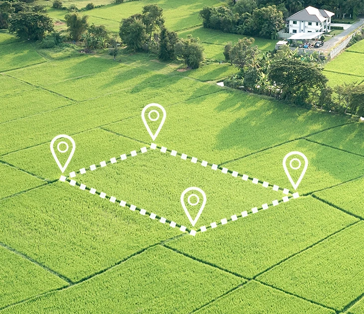 marked out plot of green land 