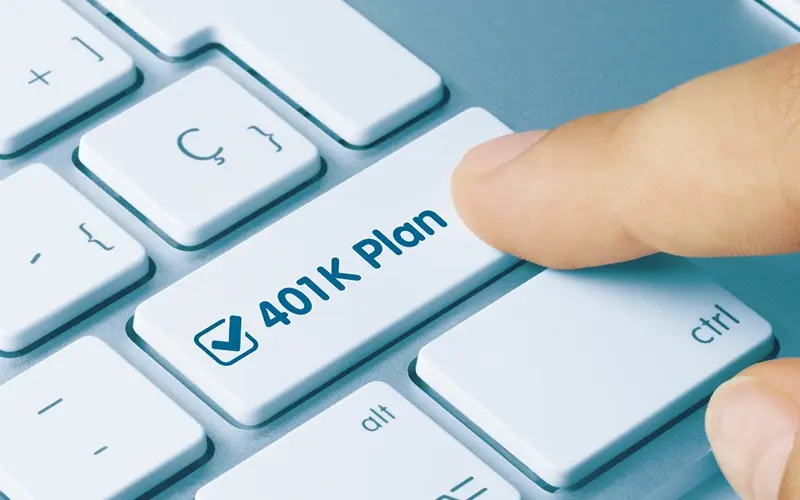 digital illustration of a keyboard that says 401k Plan