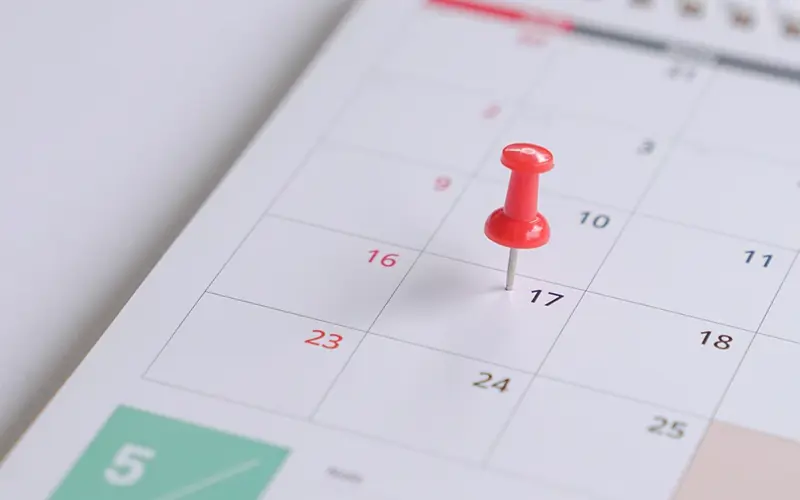 a pin on the date May 17th